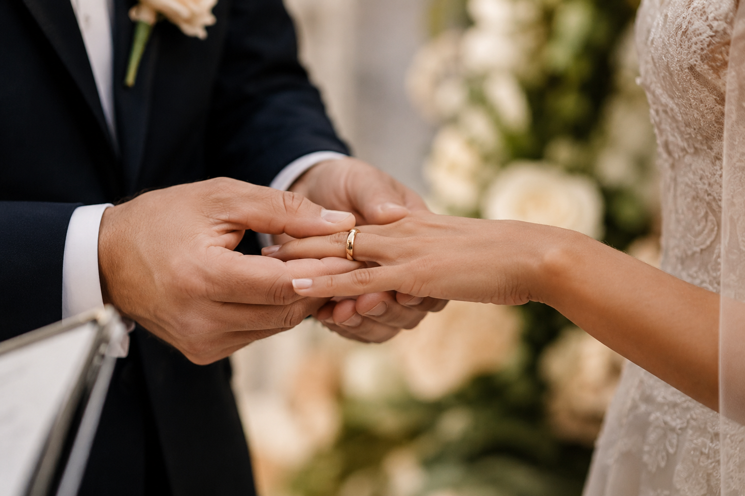 Wedding ring exchange of vows